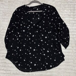 Torrid Black Star Print Blouse